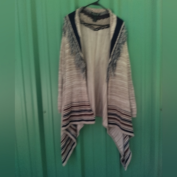 Women's Open Cardigan Sweater with Fringe Size Large Bohemian Boho Southwestern - Picture 1 of 4